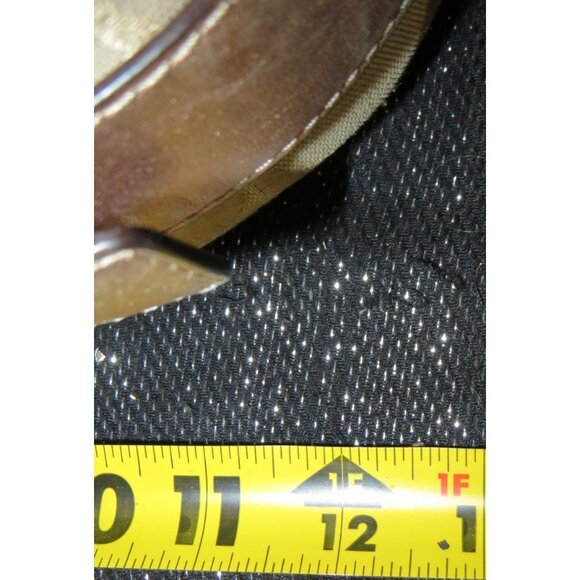 Coach 09 Zoe Signature Canvas Jacquard Khaki & HTF Rose Gold Hobo Handbag 12674 - Picture 13 of 14